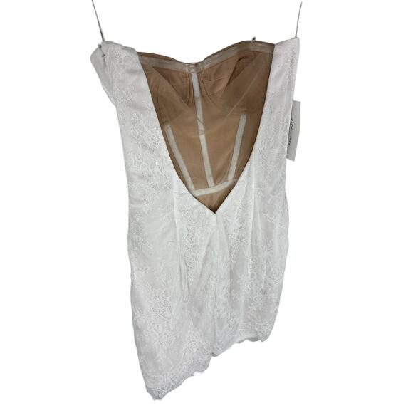 Katie May Britt Lace Strapless Mini Dress Sexy Cocktail Bridal Wedding Ivory XS - Picture 8 of 10